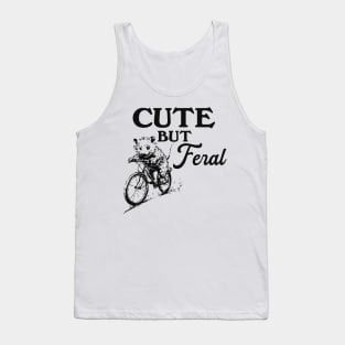 Cute But Feral Possum On A Bike Shirt, funny possum meme Tank Top